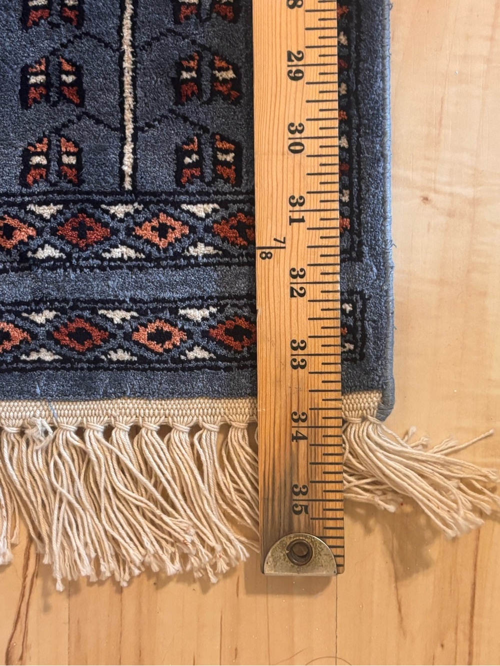 Hand Knotted Wool Area Rug Bokhara Blue Grey 2x3 Fringe Parda Style Traditional - Picture 6 of 9